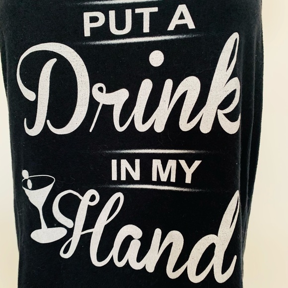 “Put a Drink in My Hand” Black Tank - Picture 2 of 3